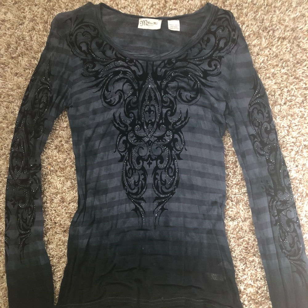 Large Miss Me Long Sleeve Shirt w/ Bling